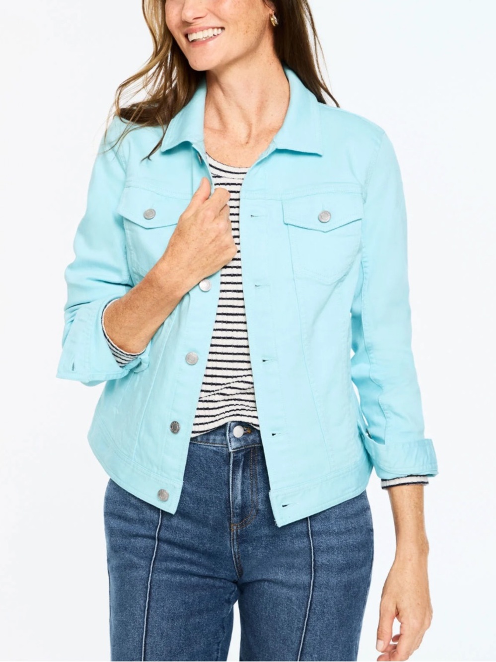 Talbots Light Teal Jean Jacket